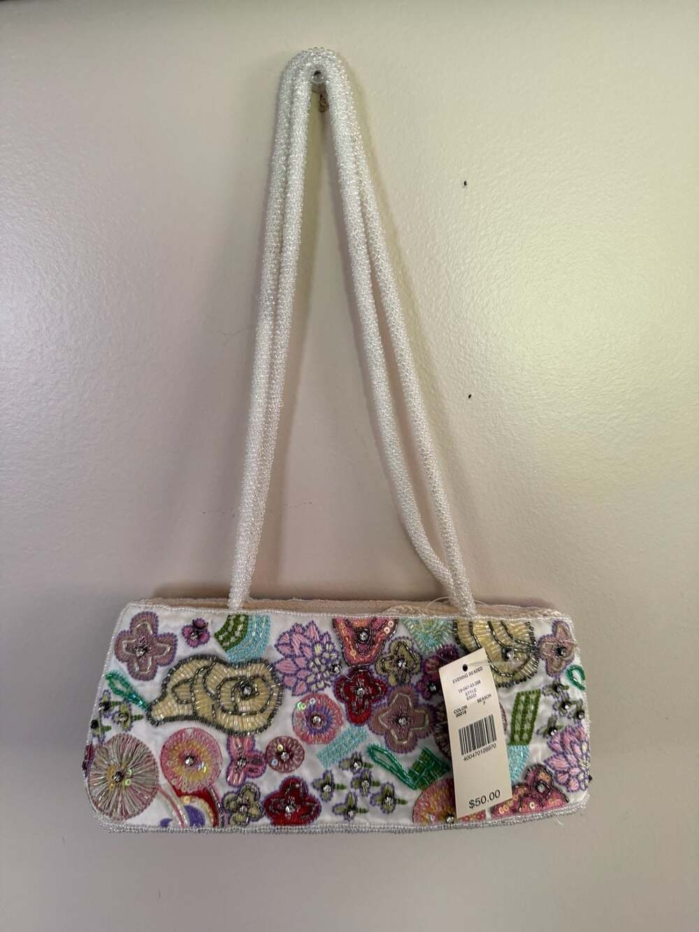 Valerie Stevens Vintage Multi-Color Floral Beaded Evening Bag
